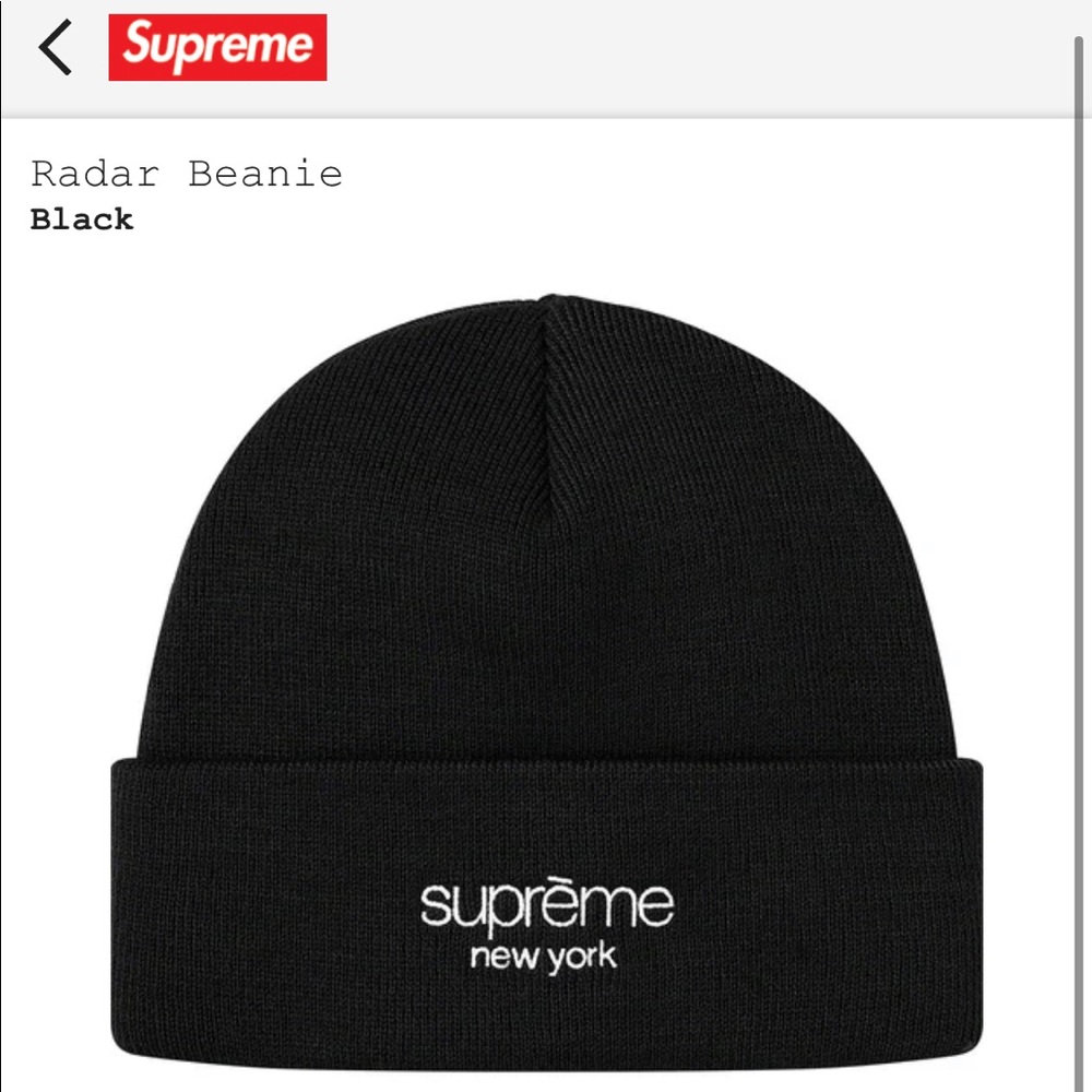 NEW Supreme Radar Beanie WITH TAG